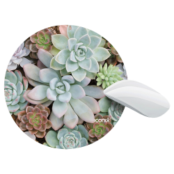 Round Glowing Succulents Mouse Pad