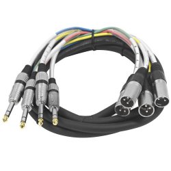 Seismic Audio - SAXT-4X10M - 4 Channel 1 4" Trs To Xlr Male Snake Cable - 10 Feet Long - Serviceable Ends - Pro Audio