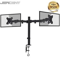 Jeacent Dual Monitor Desk Mount Stand Lcd Computer Fully Adjustable Arm 13 To 27" 22 Lbs