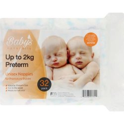 Baby's Natural 32 Nappies Size 0 Preterm