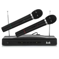 K&k AT-306 Karaoke Dual Wireless Handheld Microphone