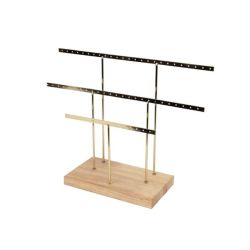 Tiered Jewellery Organiser Display Stand Earring Holder - Gold