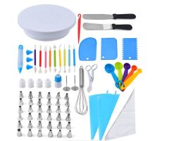 All-in-one Cake Decoration Baking Tool Set With Cake Turntable - 66 Piece