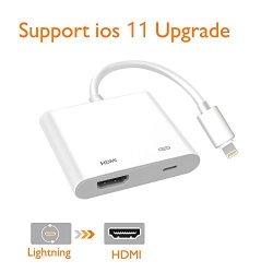 Lightning Digital Av Adapter Lighting To HDMI Adapter Compatible Iphone Ipad And Ipod Touch Models With Lightning Charging Port For HD Tv Monitor Projector