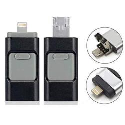 USB I Flash Drive U Disk Memory Stick Storage For Iphone Ipad Mac Android Phone PC 8GB 16GB 32GB 64GB 128GB Black 32GB