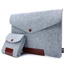 Phenas Felt Sleeve Laptop Carrying Case With Mouse Bag For Apple 13-INCH Macbook Pro Air Retina - Grey