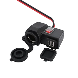 Motorcycle 2.1A USB Charger With Power Socket