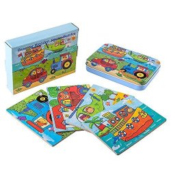 4 In 1 Wooden Jigsaw Puzzles With A Storage B Kids Puzzles For Toddlers 3 Years 