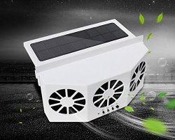 Ferryone Solar Powered Car Window Air Vent Ventilator With Three-headed Fan Clear The Car Smell Protect Electrical Appliances In The Car Suitable For All Cars