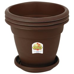 Addis Plant Pot & Saucer Set X3 26CM