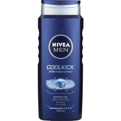 Nivea Men Cool Kick Shower Gel 24H Fresh Effect Refreshing Body Face & Hair 500ML