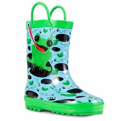 Zoogs Children's Rubber Rain Boots Little Kids & Toddler Boys & Girls Patterns Blue Frog