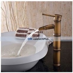 |special| Bamboo Sugar Cane Shape Art Deco Retro Design Bathroom Sink Tap Antique Brass Finish