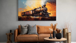 Canvas Wall Art - Iron Horse Steam Locomotive - HD0069