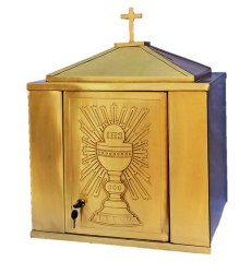 Solid Brass Tabernacle - 40 H X 30 D X 50CM W - Chalice & Eucharist Design