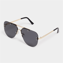 Men&apos S Studded Aviator Gold Sunglasses