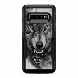 Skins For Otterbox Commuter Case For Galaxy S10 Skin Decal Vinyl Wrap - Decal Stickers Skins Cover - Angry Wolf Growling Mountains