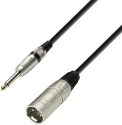 Adam Hall K3 Mmp 0300 3M Male Xlr To 1 4 Inch Mono Jack Microphone Cable Black