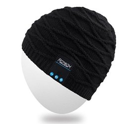 Rotibox Rechargeable Bluetooth Audio Beanie Hat Fashional Double Knit Skully Cap W Wireless Stereo Headphone Headset Earpiece Speakerphone MIC For Sports Skating Hiking Camping