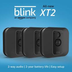 Amazon Blink XT2 Outdoor indoor Smart Security Camera With Cloud Storage Included 2-WAY Audio 2-YEAR Battery Life 3 Camera Kit