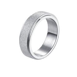 Silver Glitter Spinner Ring - 8 Us