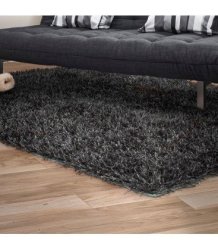 Dark Grey Clara Polyester Shaggy Carpet Carpets