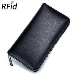 Card Joseko Holder Rfid Antimagnetic Genuine Leather 36 Slots 6 Inch Phone Bag Holder Long Wallet