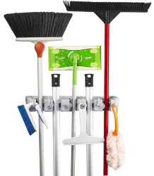 Mop Broom And Sports Equipment Organizer Wall Mount