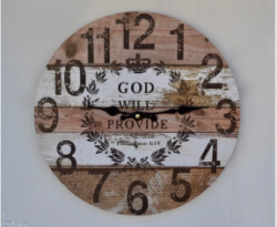 Lovethyhome Religious Wall Clocks Free Shipping - God Will Provide 34CM