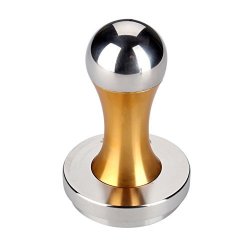 Flexzion Coffee Tamper Machine 58MM Diameter Stainless Steel Flat Base Grip Handle Barista Espresso Bean Press Tool In Gold Kitchen Accessories