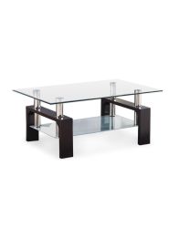Asher Transparent Glass Top Rectangular Coffee Table