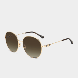 Round Brown & Gold Sunglasses - 20471706J60HA