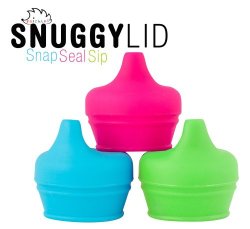 Snuggy Lid Silicone Sippy Lid Pack Of 3 - Blue Green & Pink