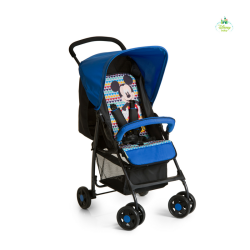 Baby Sport Stroller With Mickey Geo Blue Pattern