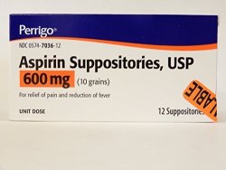Aspirin Suppositories 600 Mg 12 Ct.