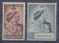 Bahamas 1948 Kgvi Silver Wedding Set Of 2 Fine Unmounted Mint