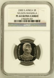 Buy Pl64 Proof Like 64 Ngc Ultra Cameo Graded Nelson Mandela R5 2000 Coin