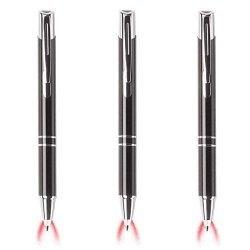 Yacig Lighted Tip Pen- LED Penlight Light Up Pen Light Ballpoint Pen Light Writing In The Dark- Pack Of 3 - Red Light