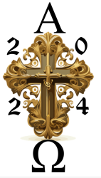Ornate Golden Toulouse Cross Paschal Easter Candle - 100MM X 800MM New Design