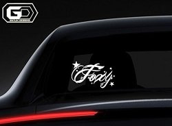 Foxy Text With Stars White 6" High Quality Vinyl Car Truck Suv Apple Mac Book Laptop Wall Electronics Surface