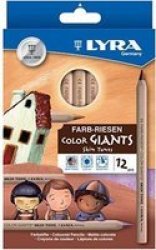 Color Giants Skin Tone Coloured Pencils 12 Pieces - Unlacquered