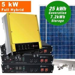 Full Myhybrid - Hybrid Solar Pv Package Including Inverter Solar Panels Lithium Batteries Inst...