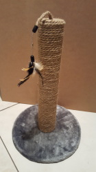 Cat Scratcher Grey With Pole & Toy