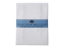 White Polycotton Round Tablecloth 180CM
