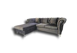 Bari L-shape Corner Couch - Velvet Sofas