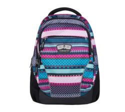 Volkano Champ Series 15.6' Backpack In Micro Aztec Pink With Three Zippered Compartments And Mesh Side Pockets Great For Water Bottles Or Other Essentials