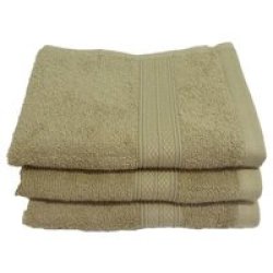 & 39 S Plush 450 Guest Towel 3PC Pack 030X050CMS 450GSM - Pebble
