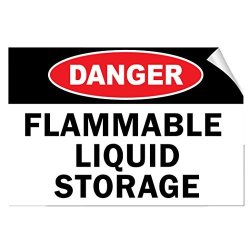 Danger Flammable Liquid Storage Hazard Flammable Label Decal Sticker Sticks To Any Surface