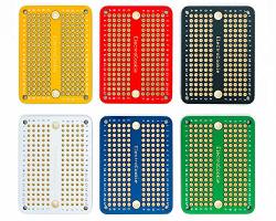 MINI Pcb Prototype Board Solderable Breadboard For Arduino And Diy Electronics Projects Gold-plated 6 Pack Multicolor