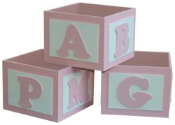 Pink Nursery Organiser Alphabet Boxes